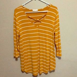 Emory Park 3/4 sleeve Mustard Shirt
